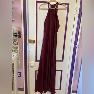 Lulus Burgundy Halter Maxi Dress - Size L